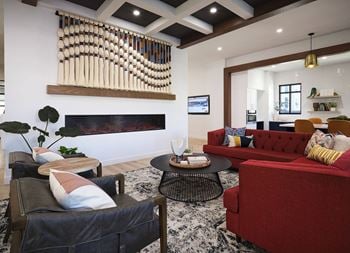 Clubhouse lounges with fireplace & big screens